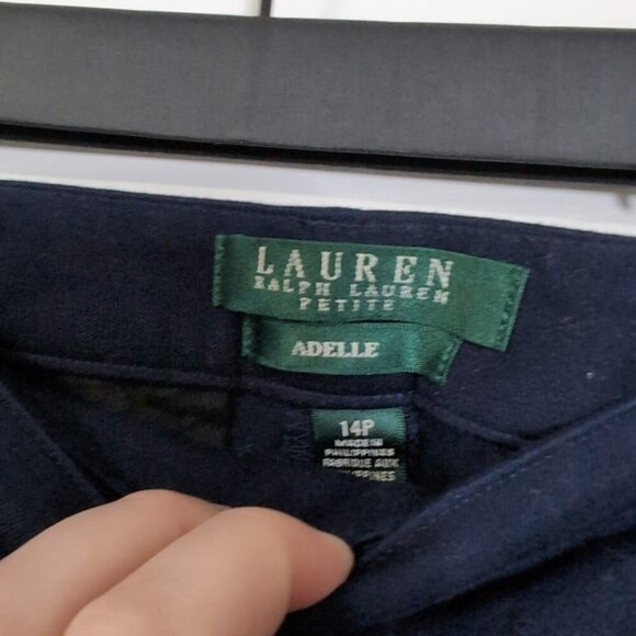 Ralph Lauren Adelle Navy Preppy Straight Leg Tennis Prep Country Club Pants 14P - Picture 7 of 9